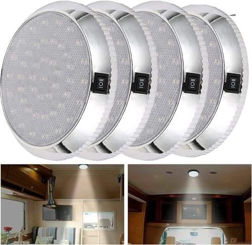 Ampia applicazione: l'aspetto di questa luce per tetto auto leggera non è adatto solo per l'illuminazione intensa, ma può anche essere utilizzato per decorare la tua auto o la tua casa. Grandi luci interne a LED, adatte per camper, camion, roulotte, autobus, barche, camper T4 T5, ecc