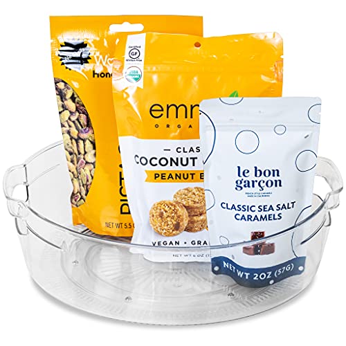 Smart Design Turntable Lazy Susan Spinning Organizer - 11.5 inch - BPA Free Plastic Resin - Fridge, Freezer, Cabinet, Food, Spices, Pantry - Clear