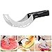 Produktbild Wassermelonen Schneider, ikalula Melonenschneider Edelstahl Wassermelonen Messer Rostfrei Obstmesser für Papaya Pitaya Wasser Honigmelonen (Schwarz und Silber)
