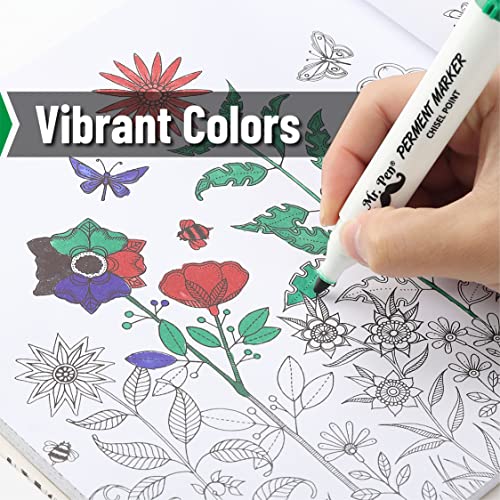 Mr. Pen- Permanent Markers, 8 Pack, Assorted Colors, Chisel Tip, Colored Markers, Marker Set, Chisel Tip Markers, Colored Permanent Markers, Permanent Markers Assorted Colors, Colored Markers #TOP5