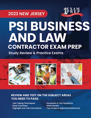 2023 New Jersey PSI Business and Law Contractor Exam Prep: 2023 Study Review & Practice Exams