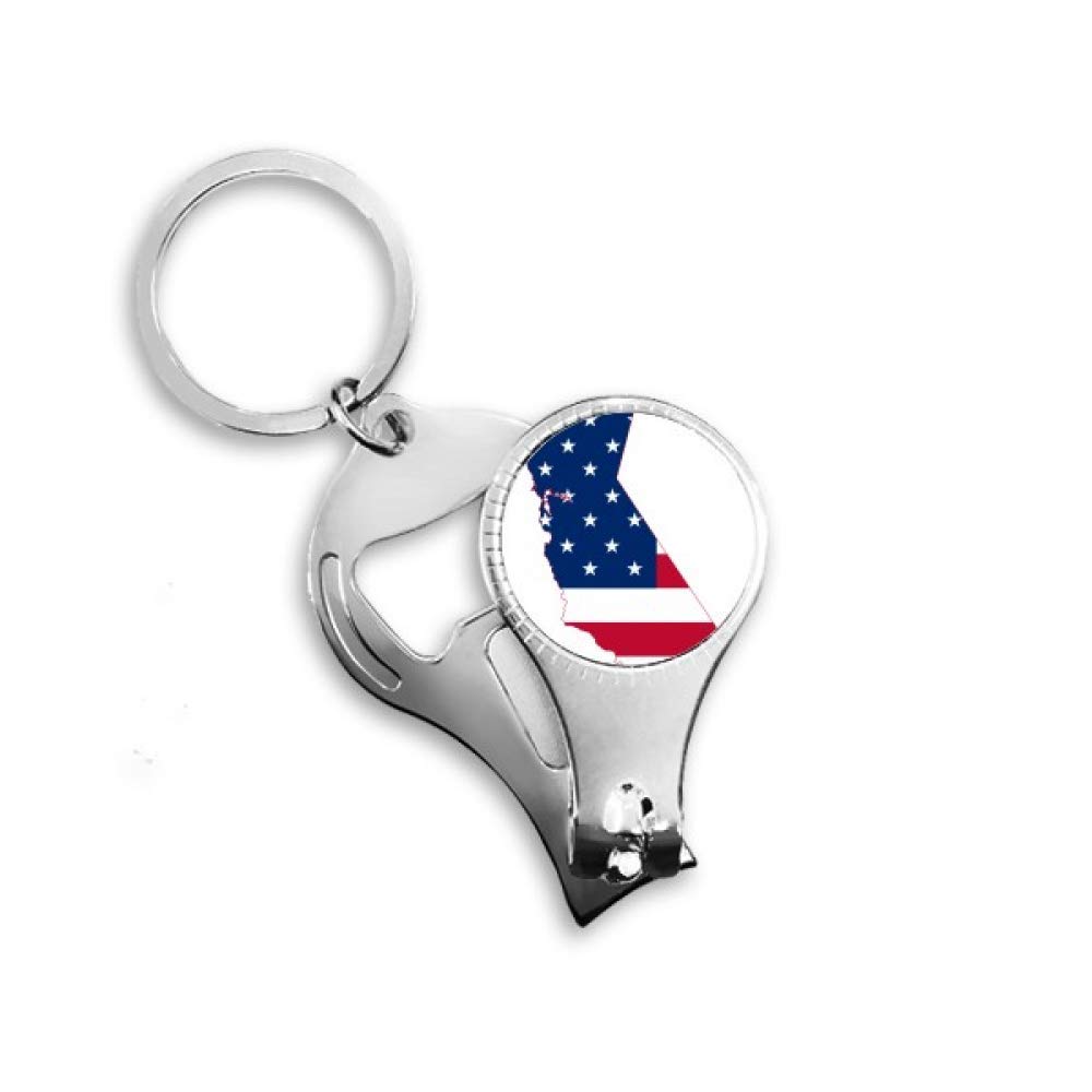 Pince à ongles motif drapeau Californie étoiles et carte USA