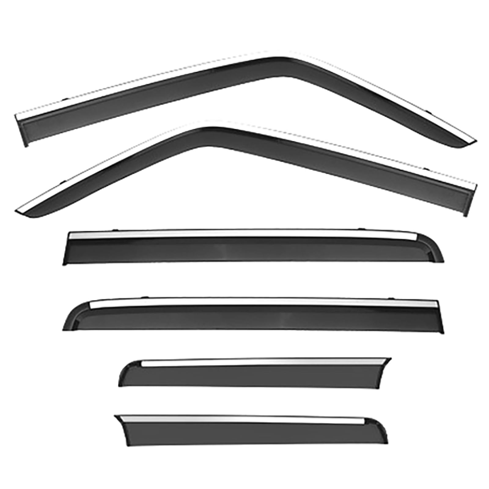Windabweiser für Wey Tank 300 (2020–2025), Seitenfenster, Windabweiser, Lüftungsschutz, 4-teilig, ohne Verchromung