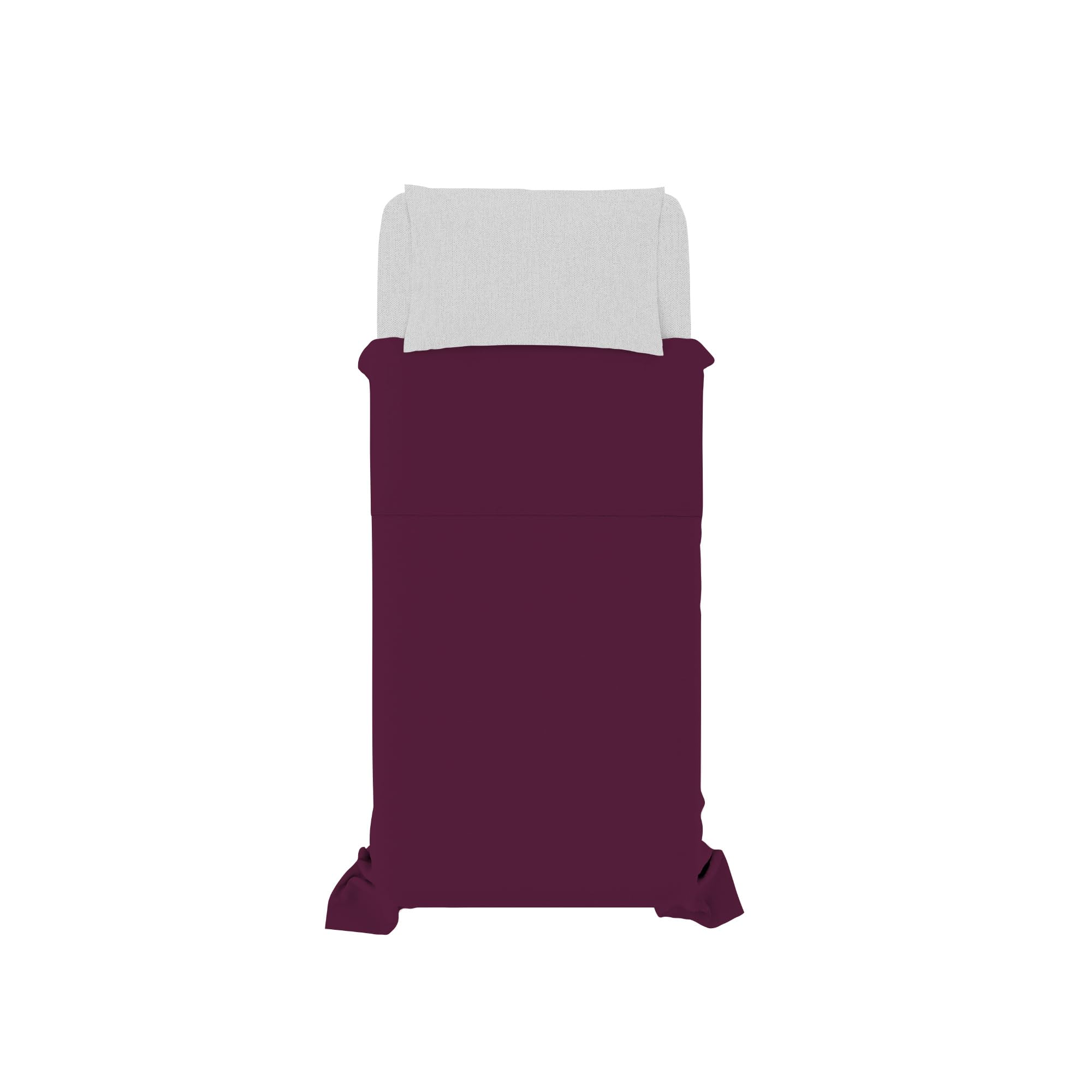 Trend Chic Bed Set 100% Cotton Made in Italy, Single, Plum - Image 2