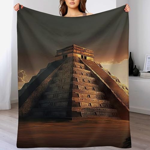 Couverture douce Chichen Itza pour des soirées cocooning chaleureuses au canapé