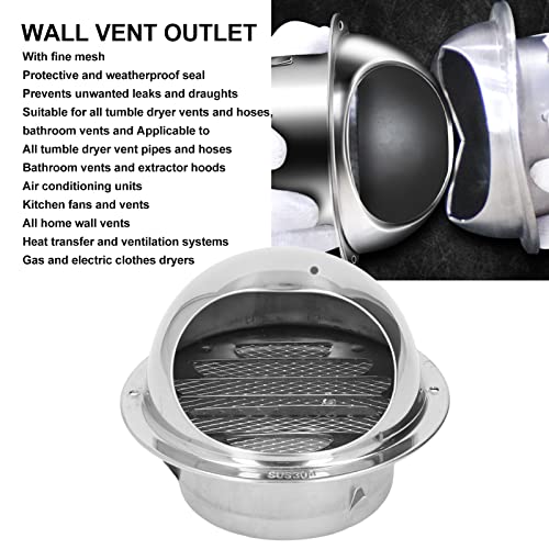 Grille de ventilation 150mm en acier inoxydable ronde avec maille fine - 5