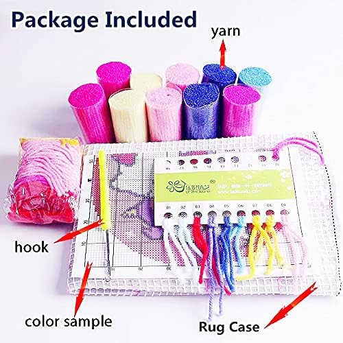 Image of Rocket Fire Arrow Latch Hook Rug Kits for Adults and Kids Beginner Needle Crochet Yarn Kits Embroidery Carpet Hook and Latch Kit Cushion Christmas Home Decoration 30x30cm, XZD060