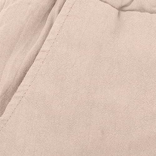 Mens Casual Cotton Linen Pants Fashion Stretch Waist Drawstring Straight Leg Pant Relaxed Fit Lightweight Yoga Pants4