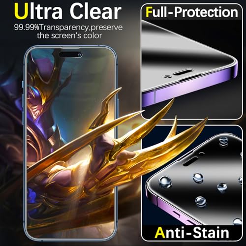 Verre trempé anti-espion pour iPhone 15 Pro protégeant votre écran des bulles - 6