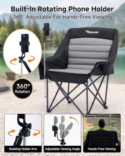 Camping Chairs for Adults, Oversized XXL Padded Folding Outdoor Camp Chair - image 3