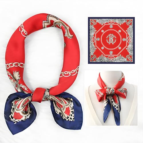 27.5" Square Satin Head Scarf - Silky Medium Headscarf, Neck Scarves,Vintage Bandanas,Sleeping Head Wraps for Women2