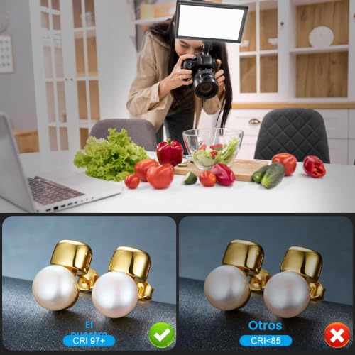 Luz fotográfica 3000-6500K bicolor recargable para videoconferencia y Vlog 5