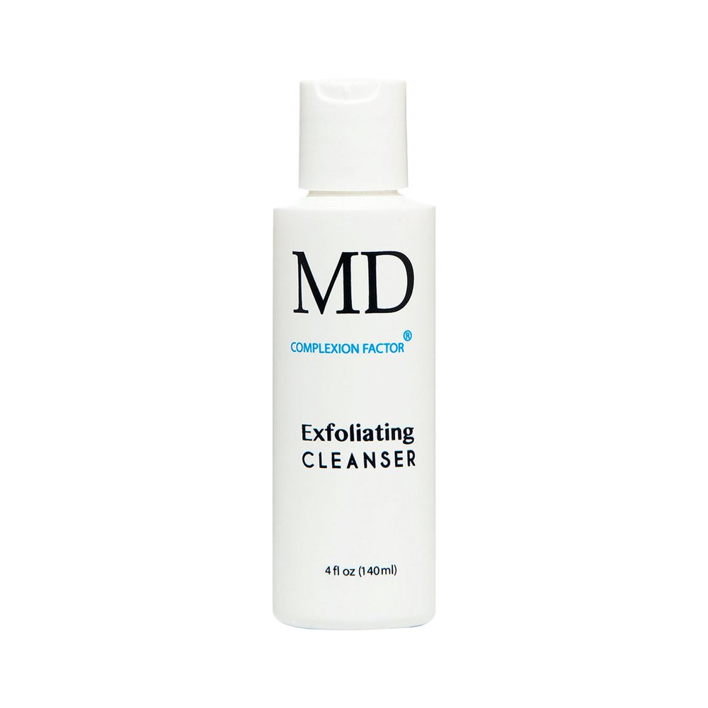 MD Complexion Factor Exfoliating Cleanser (4fl oz) with Benzoyl Peroxide - Gentle Face Exfoliator for Deep Pore Cleansing & Removing Acne - Skin-Friendly Formula