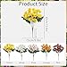 Wutobang Artificial Sunset Mums, Funsdecor Mums, Artificial Outdoor Sunset Flowers - UV Resistant,Waterproof, Windproof, Fake Fall Flower Daisy with Eucalyptus, Look Real (5 Bundle Yellow)