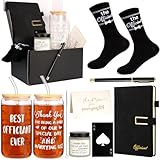 SAIWEILAI ONLINE 8 Pieces Wedding Officiant Gifts Best Wedding Officiant Ever Gifts Set for Officiants Proposal Gift Officiants Thank You Gift (Black)