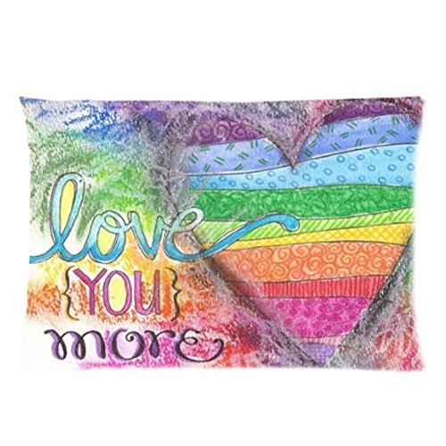 WECE Zippered Pillowcase I Love You More Art Print Soft Pillow Case Cover 20x30 inch (one side)