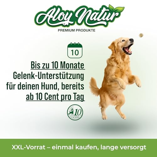 Gelenktabletten Hund | 150 Tabletten reichen für bis zu 10 Monate | hoher Grünlippmuschel Anteil in Vollfett-Qualität, Teufelskralle & MSM | Gelenktabletten für Hunde | stärken die Gelenkfunktion