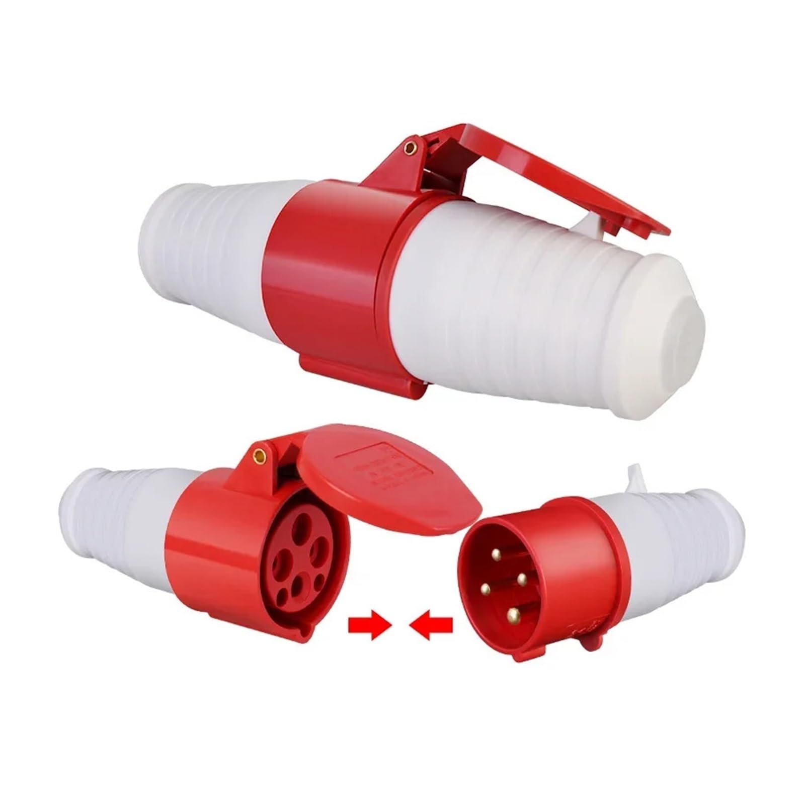 Prise et prise industrielles, connecteur étanche, 3 broches, 4, 5, 16A/32A, IP44, connexion électrique, murale(125A Connector,20 Pcs,4 Pin)