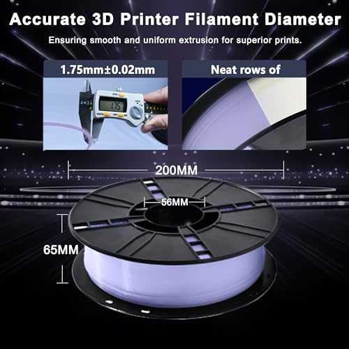 Image of iBOSS 3D PLA Plus Printer Filament, 1.75mm Glow in The Dark White PLA+ Filament for 3D Printing, 1kg Spool (2.2lbs), Dimensional Accuracy + /- 0.02 mm, Fit Most FDM 3D Printers, Glow White