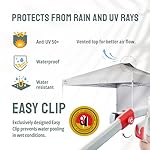 CROWN SHADES 12x12 Pop Up Canopy Tent Instant Commercial with 150D Silver Coated Fabric Including 1 Removable Sidewall, 4 Ropes, 8 Stakes, Weight Bags, STO 'N Go Bag, White - Image 4