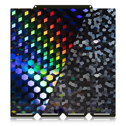 IdeaFormer-3D U1 Build Plate Effect Plate for Snapmaker U1 276x293mm, Rainbow Hex Glow+Water Cube Smooth Holographic Spr