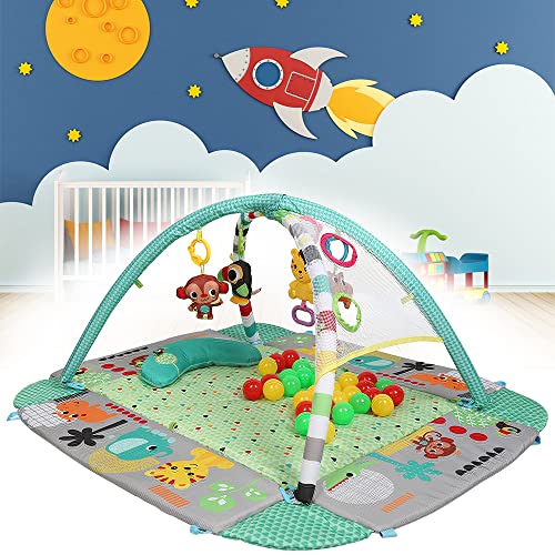 Palestrina Multifunzione Evolutiva per Neonati e Bambini, 5-in-1 Giocattoli Sensoriali, Cuscino Ergonomico, Tappetino Gioco Imbottito Morbido, Struttura Bodybuilding per Bambini (97,5 * 54 * 109 cm)