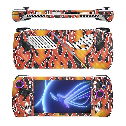 Image of MightySkins Carbon Fiber Skin Compatible with Asus ROG Ally - Hot Flames | Protective, Durable Textured Carbon Fiber Finish | Easy to Apply