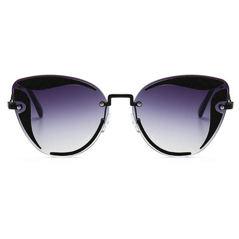 NICEXIONGDEIsixNICEXIONGDEIsix 4 Colors Women's Trend Sunglasses, Fashion Cat Eye Sunglasses for Outdoor (Color : Black/grey)
