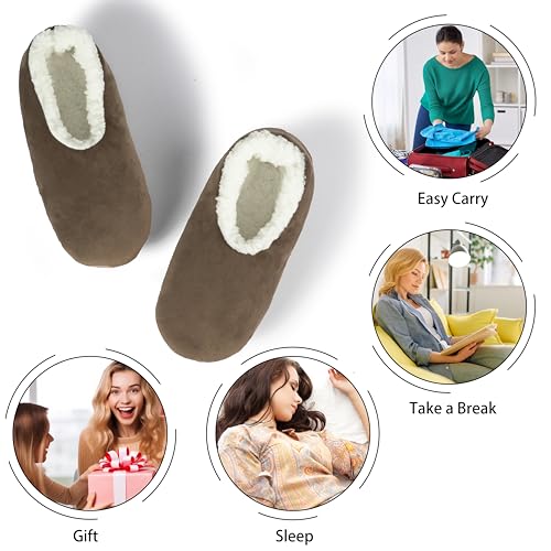 Image of BenSorts Fuzzy Slipper Socks for Women Funny House Slippers with Grips | Warm Cozy Cute Socks Non Slip Gifts Thick Stocking Stuffers Christmas