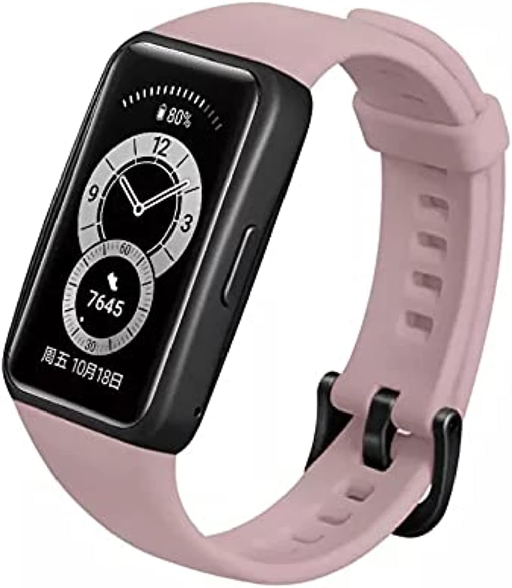 Dado Replacement Silicone Band compatible with Huawei Band 6 Watch, solid color bands