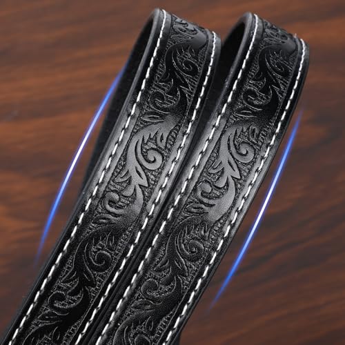 VONMELLI Western Belt for Women, Cowgirl Cowboy Belt for Dress Jeans Western Leather Belts with Engraved Buckle3