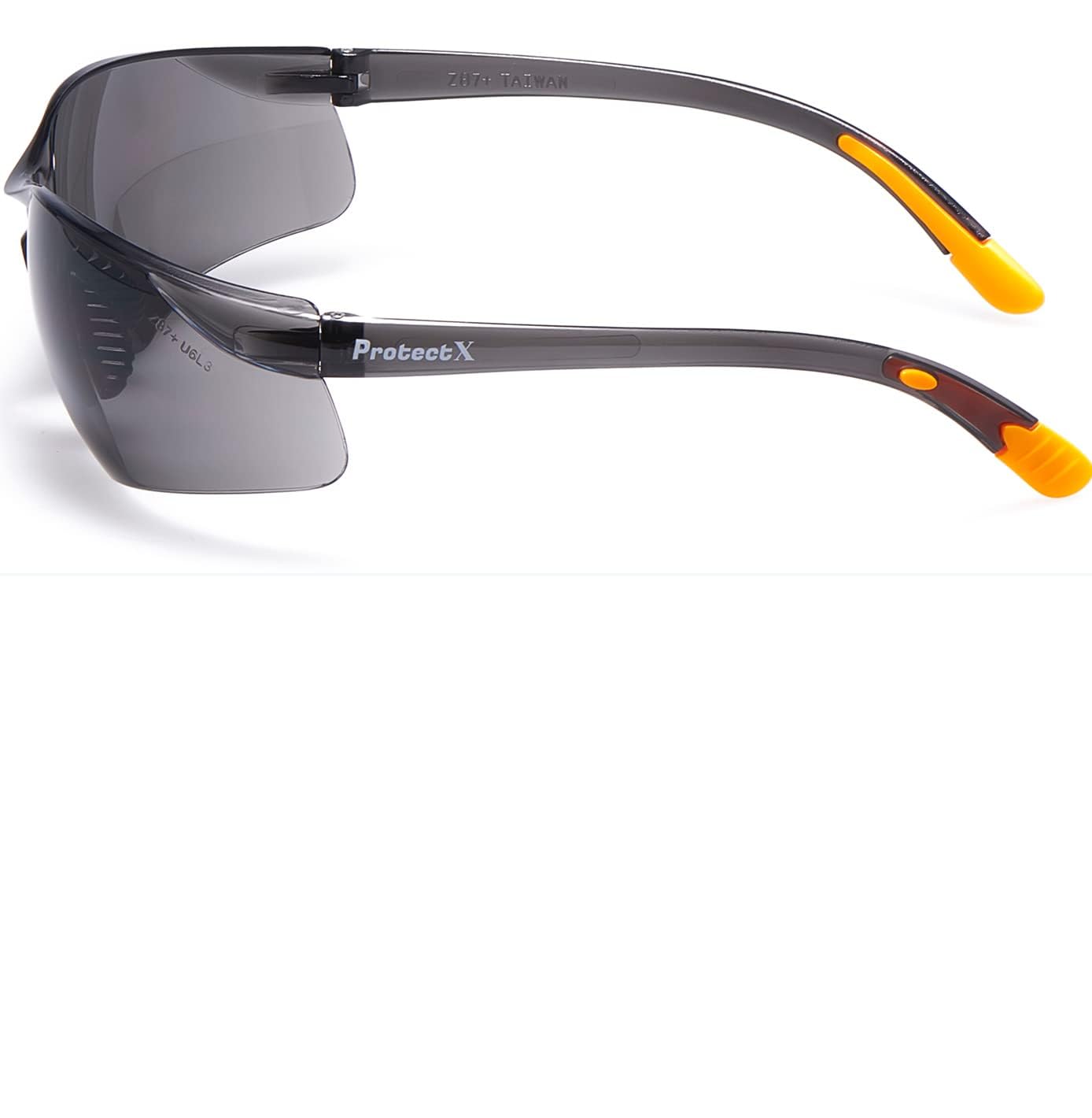 ProtectX Schutzbrille ANSI Z87.1 bewertet mit grauen, beschlagfreien, kratzfesten Gläsern, rutschfeste Griffe, UV-Schutz, grauer und schwarzer Rahmen, 3 Stück (grau)