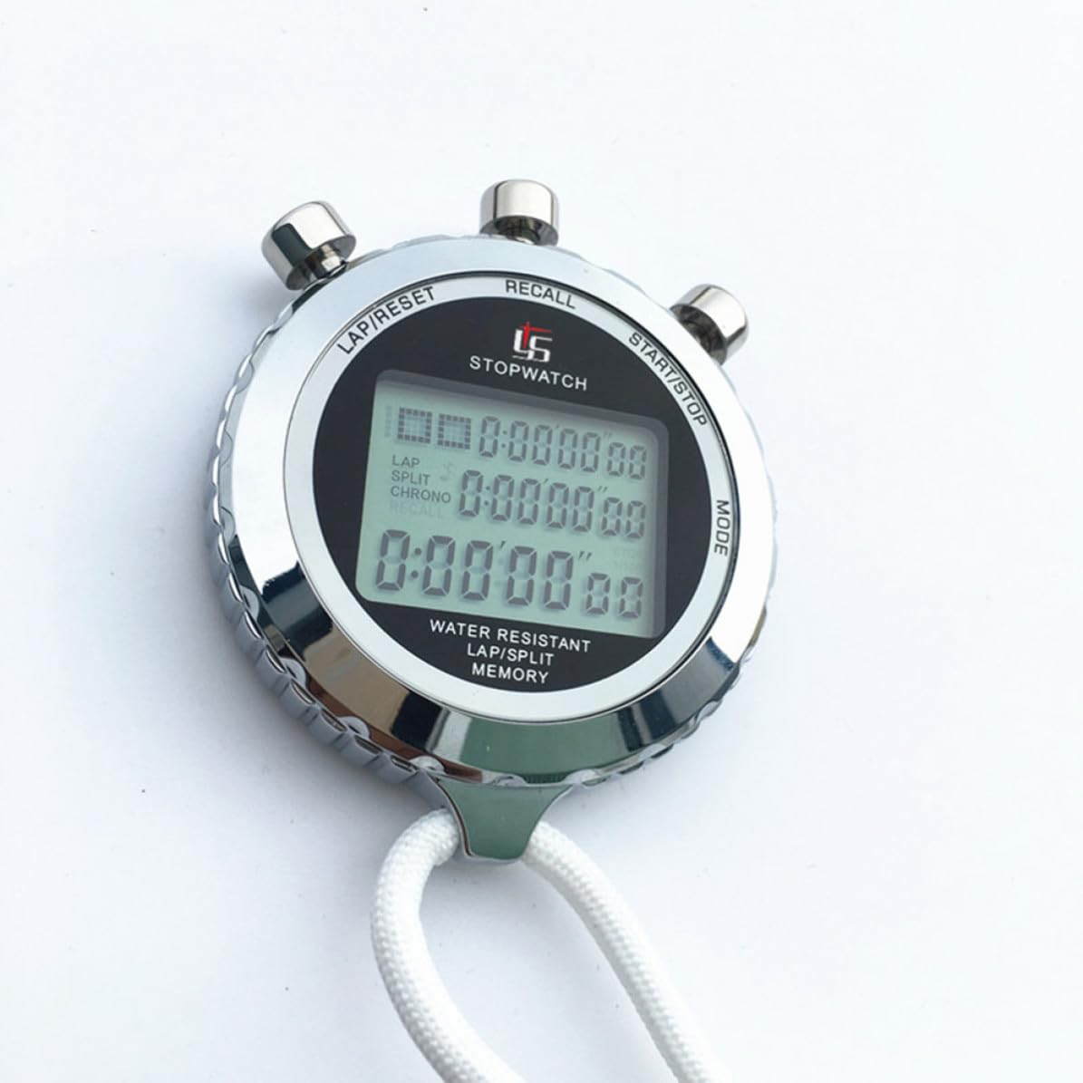 Cronometro Digitale Lcd a 3 Righe con Contatore 120 Tracce | Acciaio Inossidabile, Timer Impostabile e Display, Minuti, Secondi, Anno, Mese, Data, Giorno