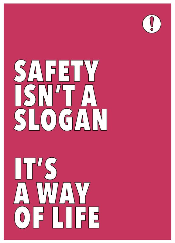 Affiche Safety isn't a slogan 420x594 mm poster prévention sécurité entreprise papier synthétique