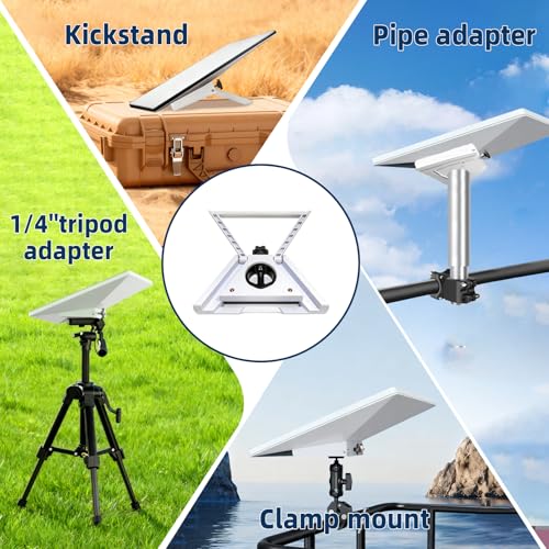 Image of 3-in-1 Mount for Starlink Mini, Replacement Kickstand with 1 /4 inch Tripod Thread Adapter Supports 110 Flat-Surface Angle,Pipe,Tripod and Clamps Mount,for RV, Van & Outdoor Camping