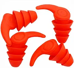 2 Pares Tampão De Ouvido Protetor Auricular Antirruído de Silicone Vermelho Barulho Dormir Natação Reutilizável Confortável