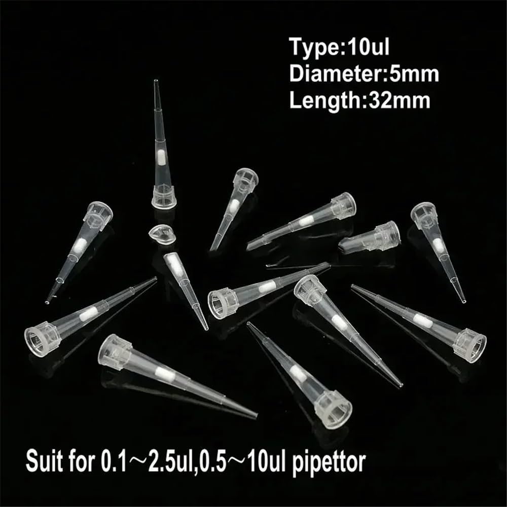 Cristalería de Laboratorio Pipeta de plástico de 10 ml con elemento filtrante de PP (10 ul, 100 ul, 200 ul, 300 ul, 1000 ul)(300ul 1000pcs)