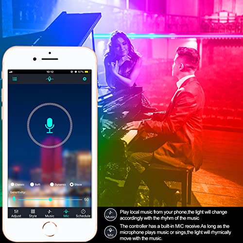 Image of LED Strip Lights 100ft, Bluetooth and APP Control, Multicolor RGB Light Strips, Music Sync Color Changing for Bedroom Indoor