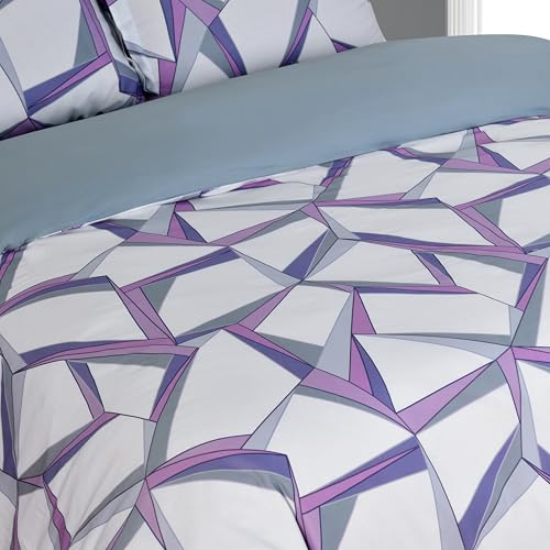 Majestic Giftware Madison Linen 8 Pcs Twin Size Bedding Set (BL502-T) | Tokyo Comfort - Mauve 300 TC Cotton Sateen Durable & Eashable | 2 Fitted Sheets, 2 Duvets, 4 Pillowcases - Choice Collection