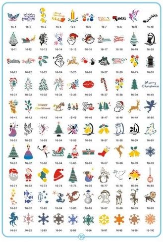 Aerograph AirBrush Tattoo Stencils Set Book 16, Self-adhesive Paper, Durable and Reusable, 4 Designs on Each A4 Sheet, 100 in Total