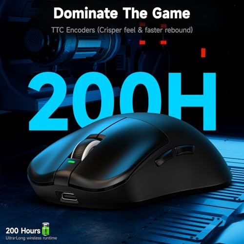 Image of VGN F1 Pro Max Wireless Gaming Mouse - 55g Ultralight - 26000 Adjustable DPI - 1000Hz Polling Rate - 200h Battery - Wireless & Wired Mode - 6 Programmable Buttons - Professional Grade - USB-C - Black