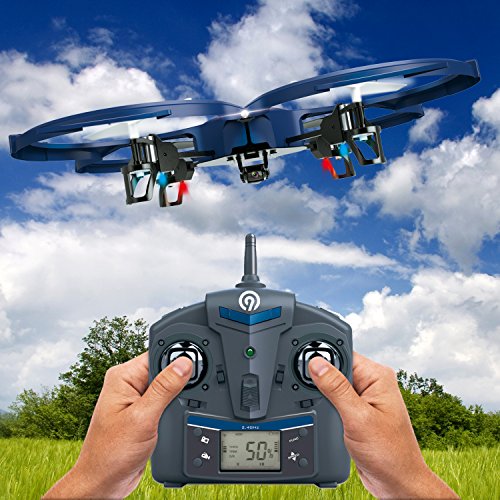 NINETEC Spaceship9 RC Drohne Video Foto und HD Kamera Akku-Warner 360° Flip Funktion 2.4 GHz 4-Kanal 6-AXIS…