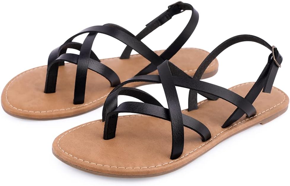 Women's Gladiator Flat Sandals Fisherman Strappy Sandals Ankle Strap Sandals - Image 4