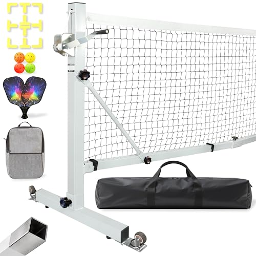 KEXORAVON Portable Pickleball Net Set with Wheels 22 FT