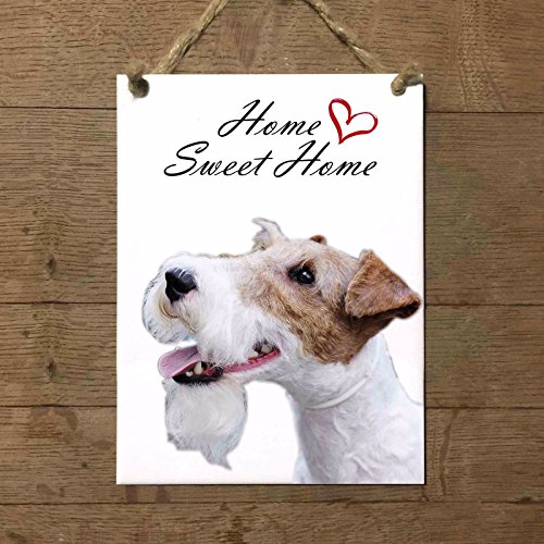 FOX TERRIER Mod 2 Home Sweet Home Plaque en céramique pour carrelage