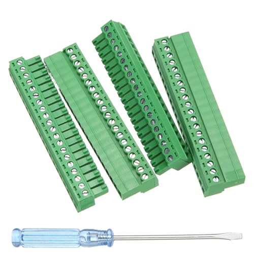 Image of sourcing map 2 Pcs 20 Pin 3.81mm Pitch PCB Mount Screw Terminal Block Connector Plug Socket Panel Mount Pluggable Type Connector 300V 8A for 28-16AWG Cable for Electronic Device Chip