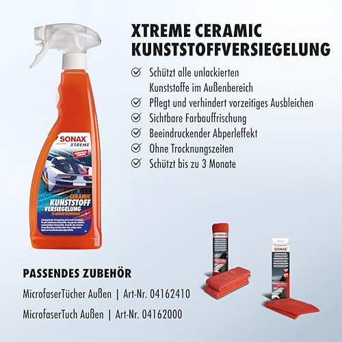 SONAX Xtreme Ceramic KunststoffVersiegelung (750 ml) pflegt den Kunststoff und sorgt für Intensive Farbauffrischung | Art-Nr. 02264000