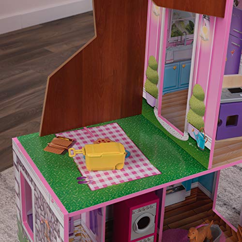 KidKraft 10108 Treehouse Retreat Mansion Puppenhaus aus Holz mit Möbeln und Zubehör für 30 cm große Puppen, Mehrfarbig – Bild 6