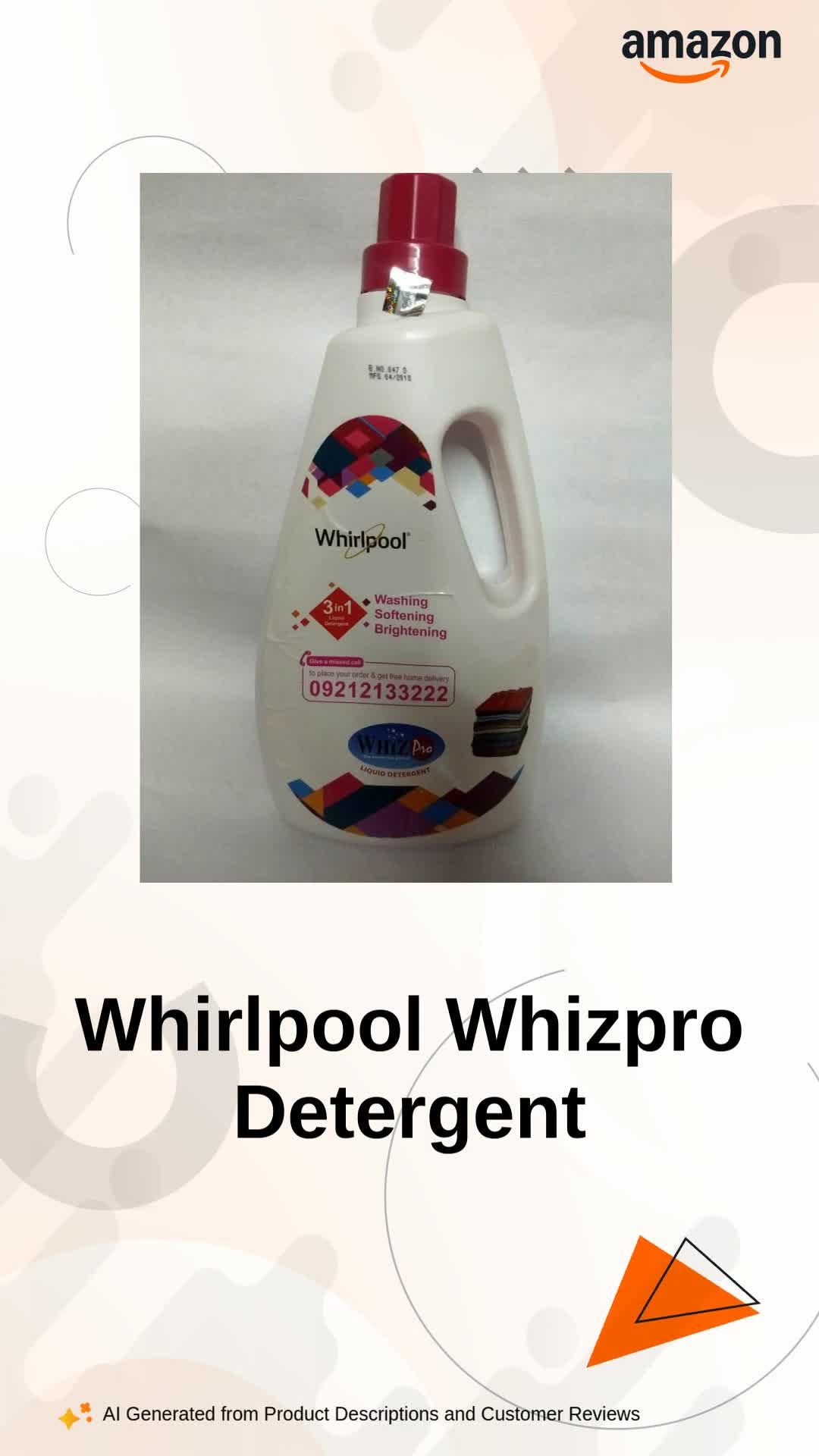 Whirlpool Whizpro Three In One Liquid Detergent (Pack of 10