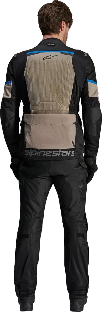 Alpinestars Andes Air Drystar Jacket, Dual-Season, Waterproof & Ventilated, Touring Motorcycle Jacket for All-Weather Riding, L, Black/Laurel Gray/Bright Blue